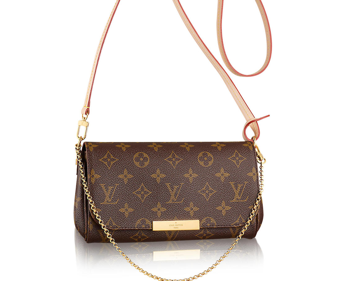 Authentic Louis Vuitton Favorite MM Monogram Canvas Cluth Bag Handbag